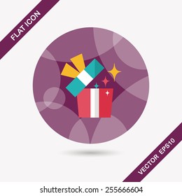 Gift flat icon with long shadow,eps10