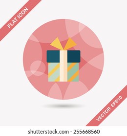 Gift flat icon with long shadow,eps10