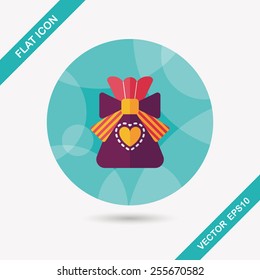 Gift flat icon with long shadow,eps10