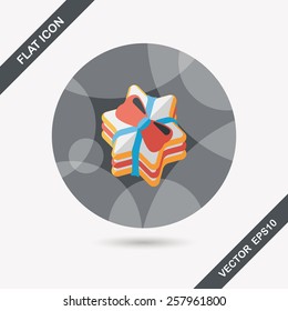 Gift flat icon with long shadow,eps10