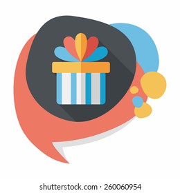 Gift flat icon with long shadow,eps10