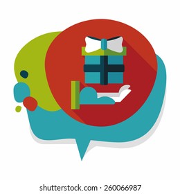 Gift flat icon with long shadow,eps10