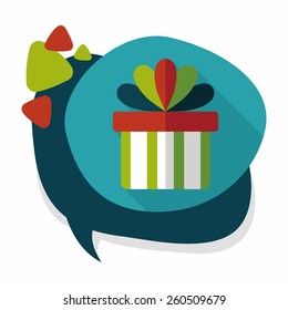 Gift flat icon with long shadow,eps10