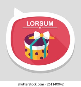 Gift flat icon with long shadow,eps10