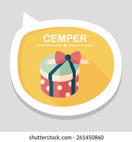 Gift flat icon with long shadow,eps10