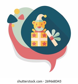 Gift flat icon with long shadow,eps10