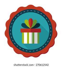 Gift flat icon with long shadow,eps10