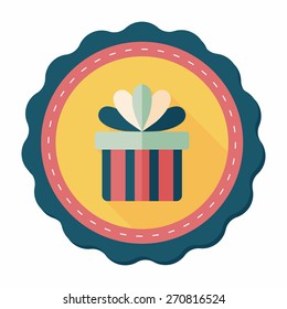 Gift flat icon with long shadow,eps10