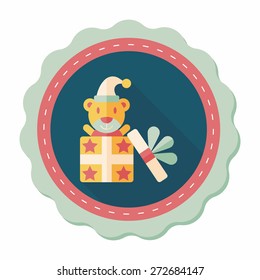 Gift flat icon with long shadow,eps10