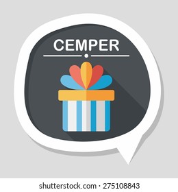 Gift flat icon with long shadow,eps10