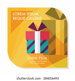 Gift flat icon with long shadow,eps10