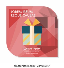 Gift flat icon with long shadow,eps10
