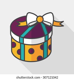 Gift flat icon with long shadow,eps10