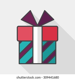 Gift flat icon with long shadow,eps10