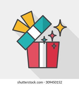 Gift flat icon with long shadow,eps10
