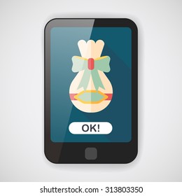 Gift flat icon with long shadow,eps10