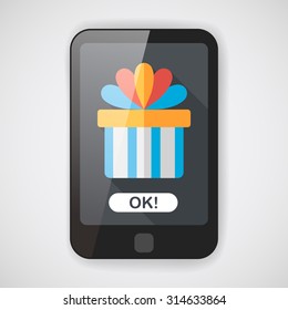 Gift flat icon with long shadow,eps10