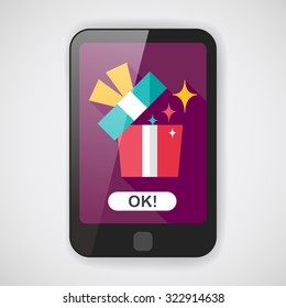 Gift flat icon with long shadow,eps10