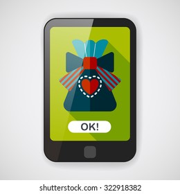 Gift flat icon with long shadow,eps10