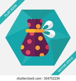 Gift flat icon with long shadow,eps10