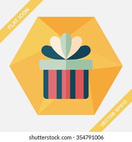 Gift flat icon with long shadow,eps10