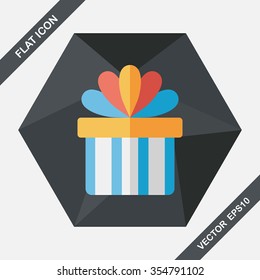 Gift flat icon with long shadow,eps10