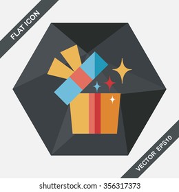 Gift flat icon with long shadow,eps10
