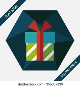 Gift flat icon with long shadow,eps10