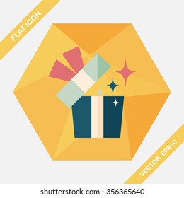 Gift flat icon with long shadow,eps10