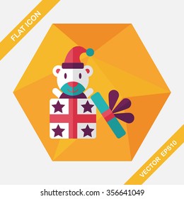 Gift flat icon with long shadow,eps10