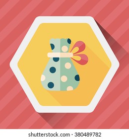 Gift flat icon with long shadow,eps10
