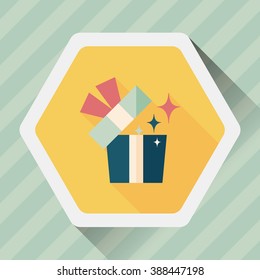 Gift flat icon with long shadow,eps10
