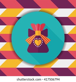 Gift flat icon with long shadow,eps10