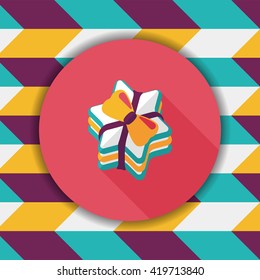 Gift flat icon with long shadow,eps10