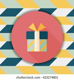 Gift flat icon with long shadow,eps10