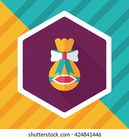 Gift flat icon with long shadow,eps10