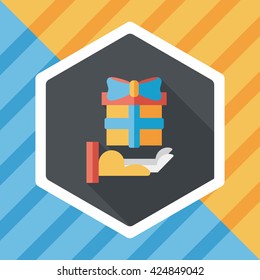 Gift flat icon with long shadow,eps10