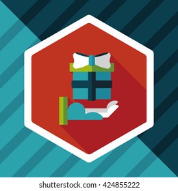 Gift flat icon with long shadow,eps10