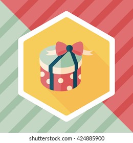 Gift flat icon with long shadow,eps10