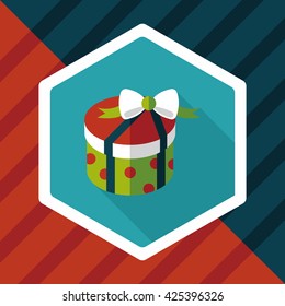 gift flat icon with long shadow,eps10