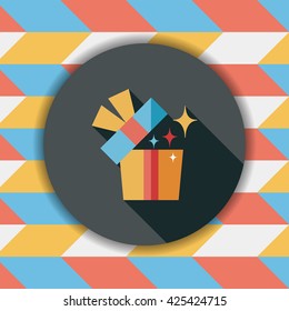 Gift flat icon with long shadow,eps10