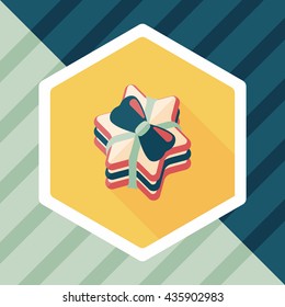 Gift flat icon with long shadow,eps10