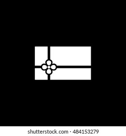 Gift Flat Icon On Black Background