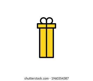 Gift flat icon. Single high quality outline symbol for web design or mobile app.  Holidays thin line signs for design logo, visit card, etc. Outline pictogram EPS10