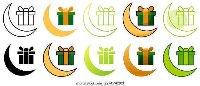 Gift in flat style isolated