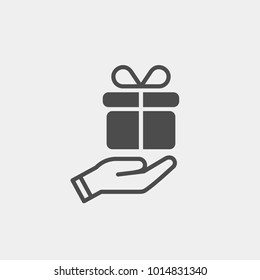 Gift flat vector icon	