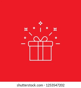 Gift flat vector icon. Present flat vector icon