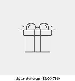 Gift flat vector icon. Present flat vector icon
