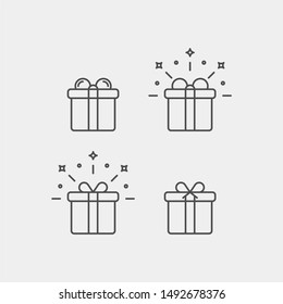 Gift flat vector icon. Present flat vector icon