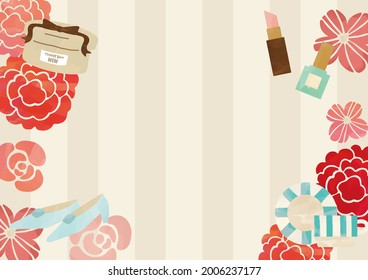
Gift and flower frame illustration